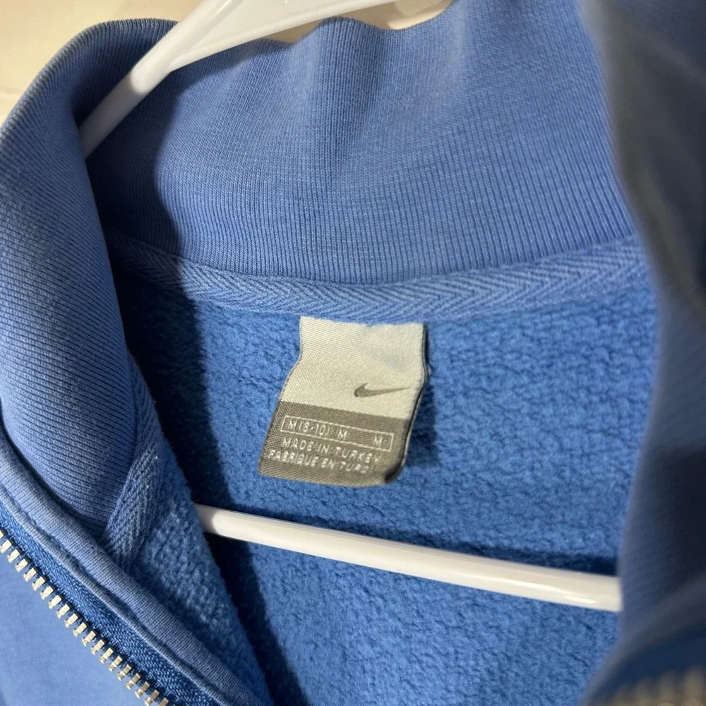 Nike Quarter Zip Sweatshirt Womens‎ Medium Blue Fleece Pullover Vintage Y2K